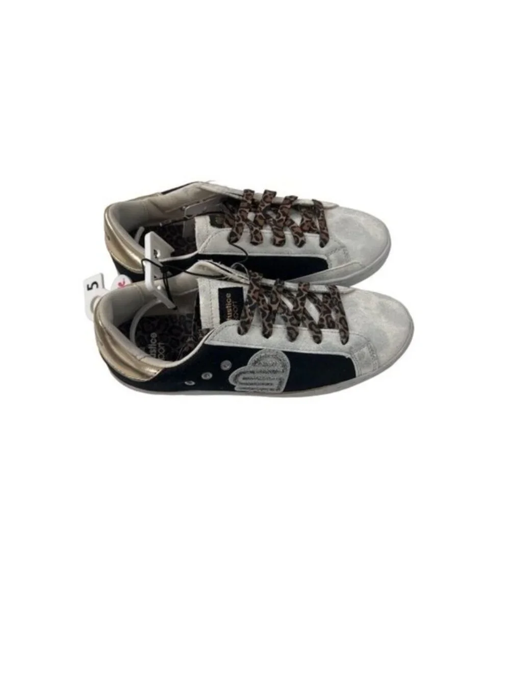 Justice Sport Metallic Silver & Black Sneakers
